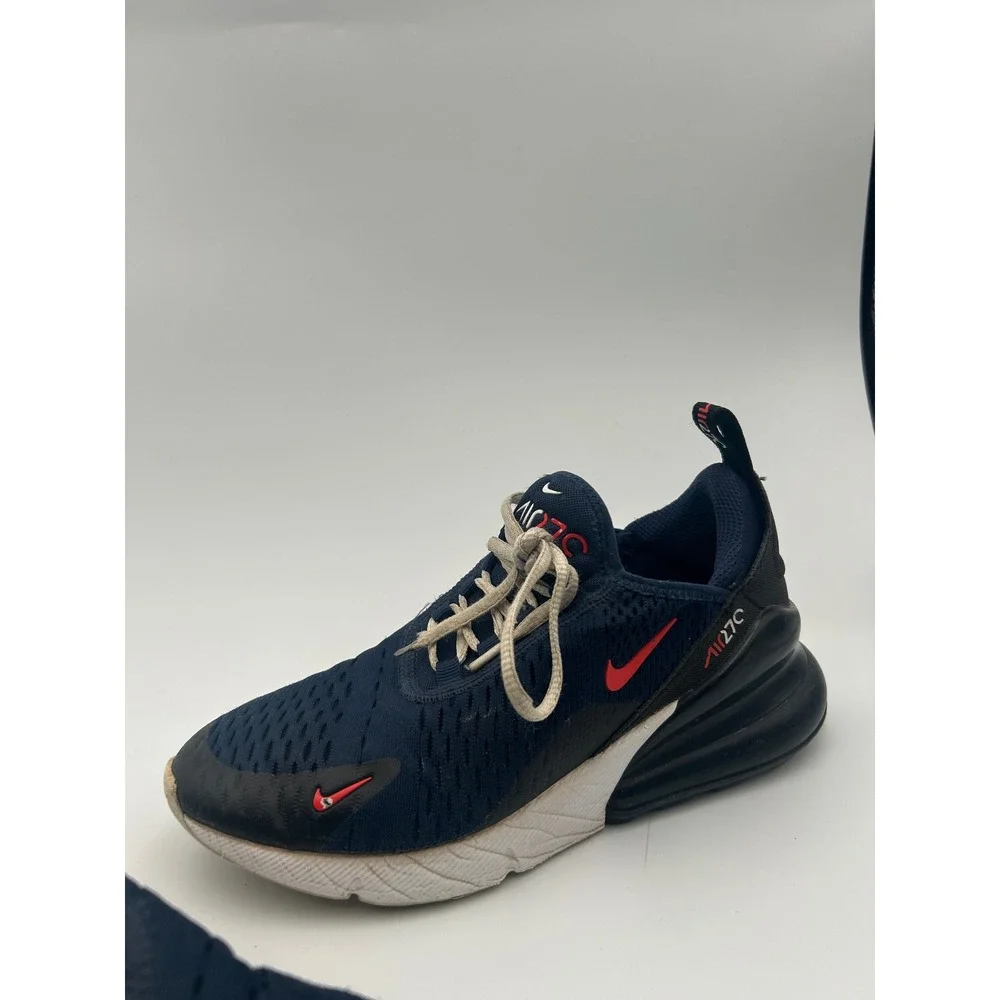 Nike Air Max 270 Navy Blue Red Youth Sneakers 4Y 943345-410